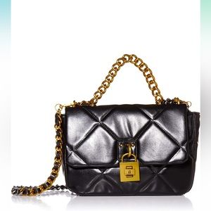 Steve Madden womens Steve Madden TERRA Top Handle Bag, Black Gold Hardware